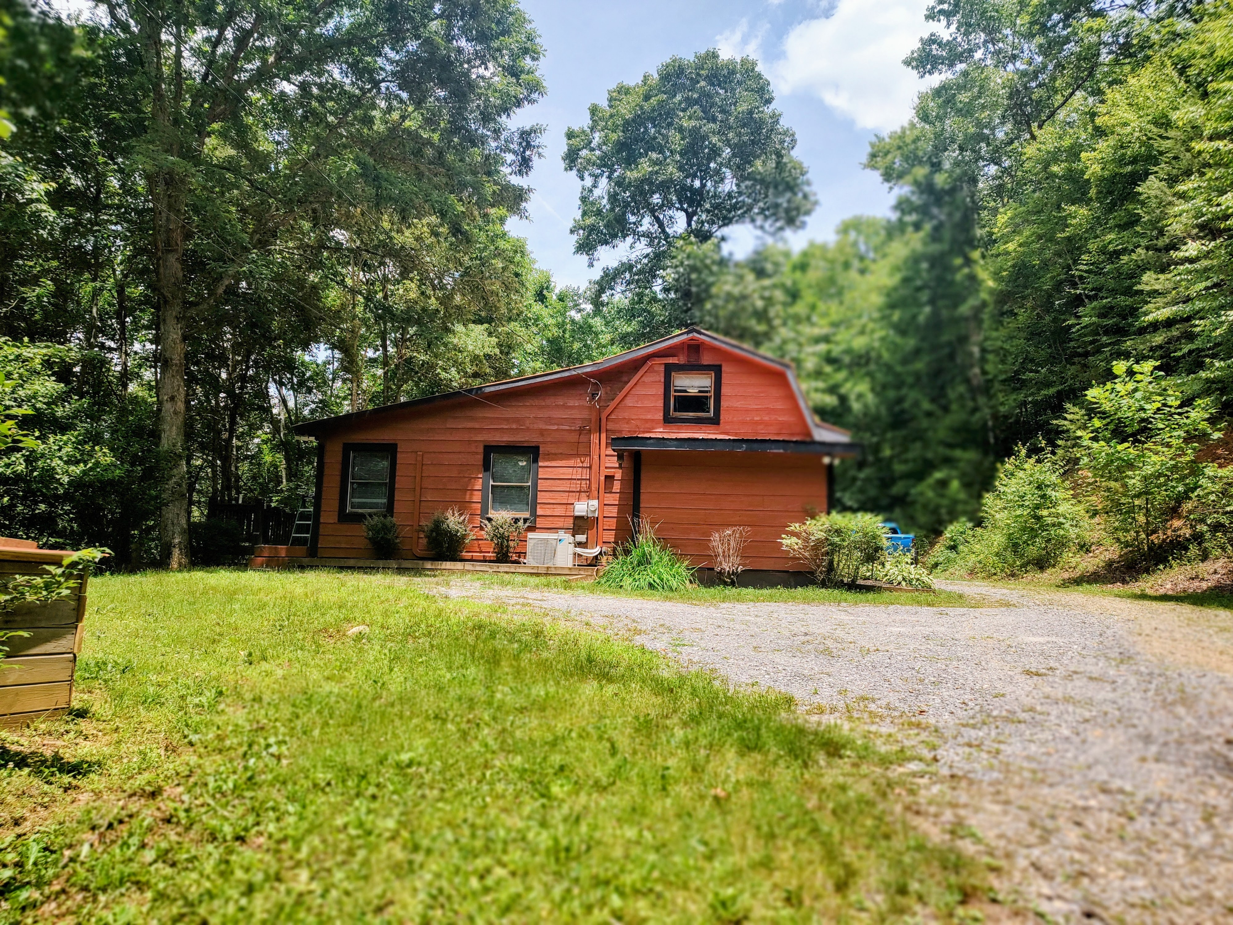 Exterior of the secluded Perfectly Imperfect Cabin nature escape in the Cherokee National Forest